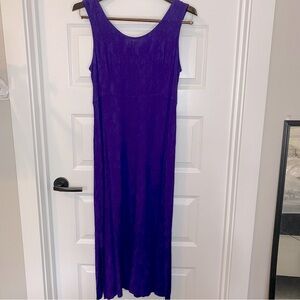 Vintage Karin Steven’s Purple Brocade Sleeveless Dress Size 12